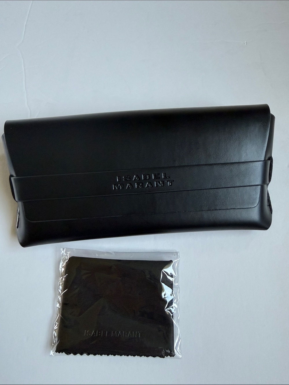 ISABEL MARANT Sunglasses Glasses Leather Soft Case 70s 80s Black with Cloth New